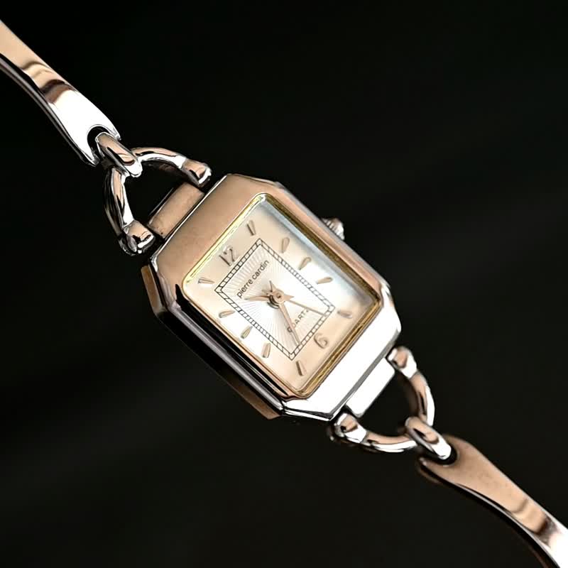 pierre cardin ピエールカルダン 女性用腕時計 クォーツ PC4159WS シルバー文字盤 スクエア  手錶 古董錶 復古手錶 - 女錶 - 不鏽鋼 銀色