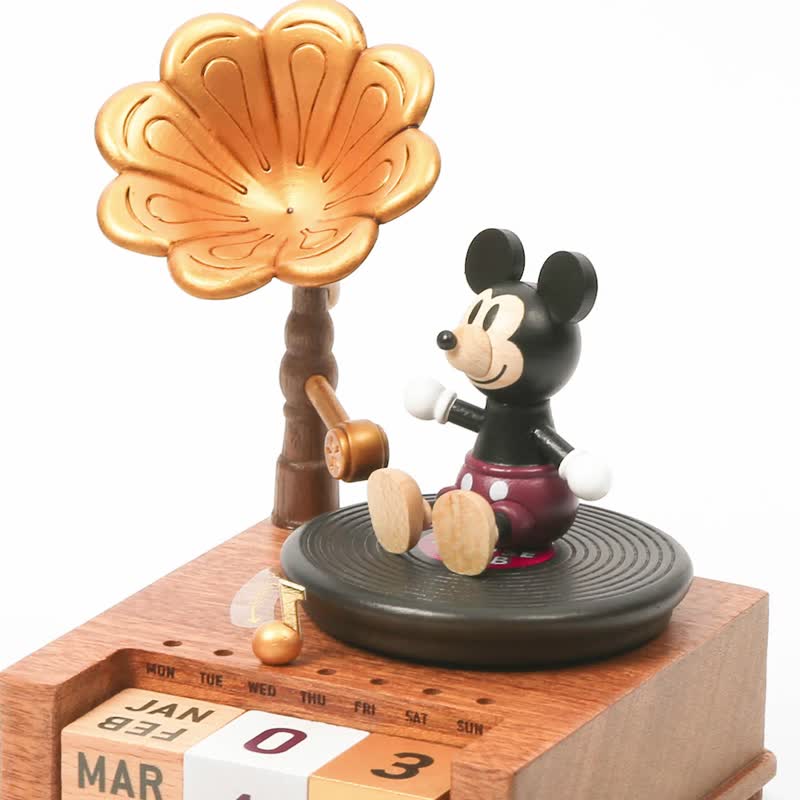 【Mickey】Wooden Calendar w/Musical Move | Wooderful life - ปฏิทิน - ไม้ หลากหลายสี