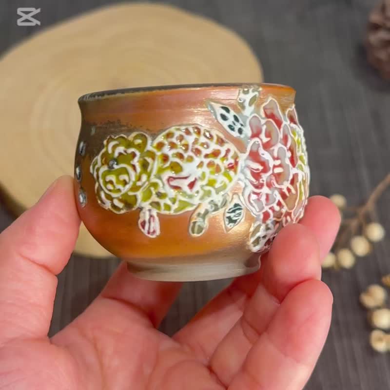 花尾金魚柴燒杯 - 茶壺/茶杯/茶具 - 陶 