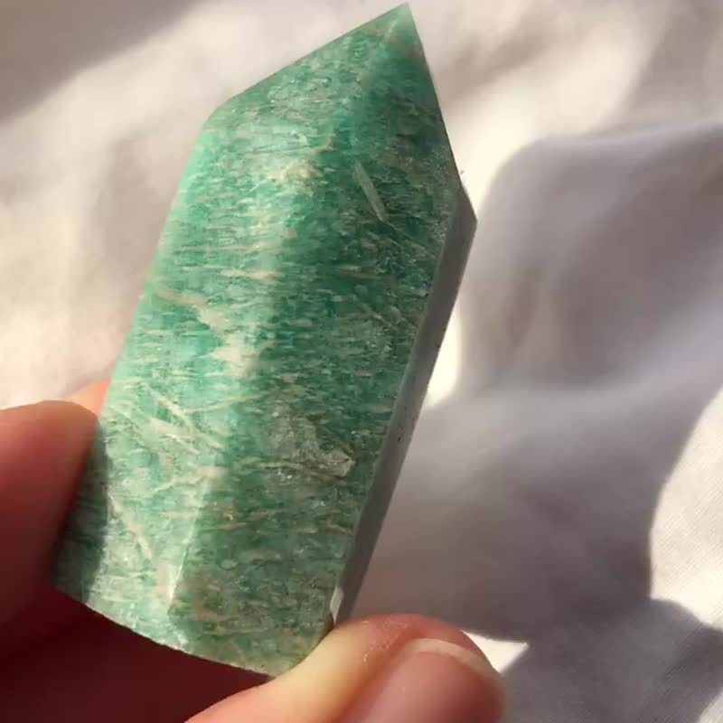 Brazilian amazonite Stone column crystal raw ore natural raw stone crystal crystal decoration - ของวางตกแต่ง - คริสตัล สีน้ำเงิน