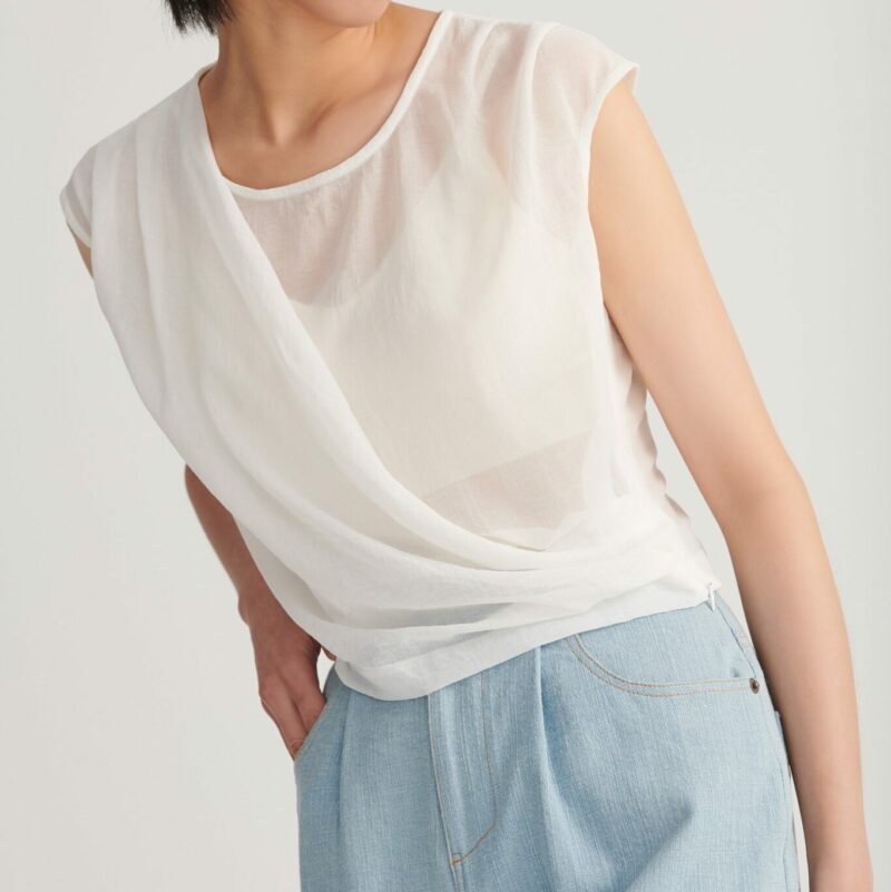 Shan Yong single-sided wrap-around vest top (two colors)