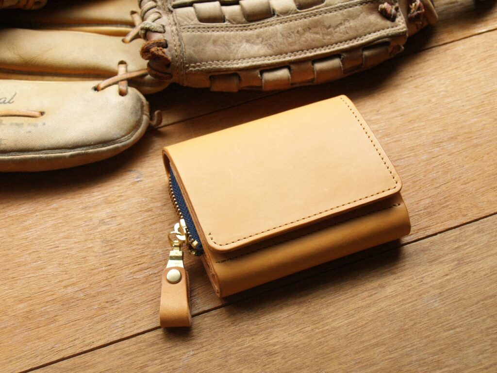 ギフト手作りレザージッパーショートクリップ/財布/財布