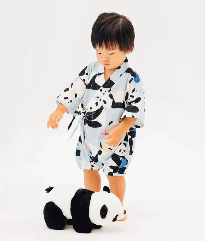 嬰兒和服 - 藍色熊貓（按上圖訂購）