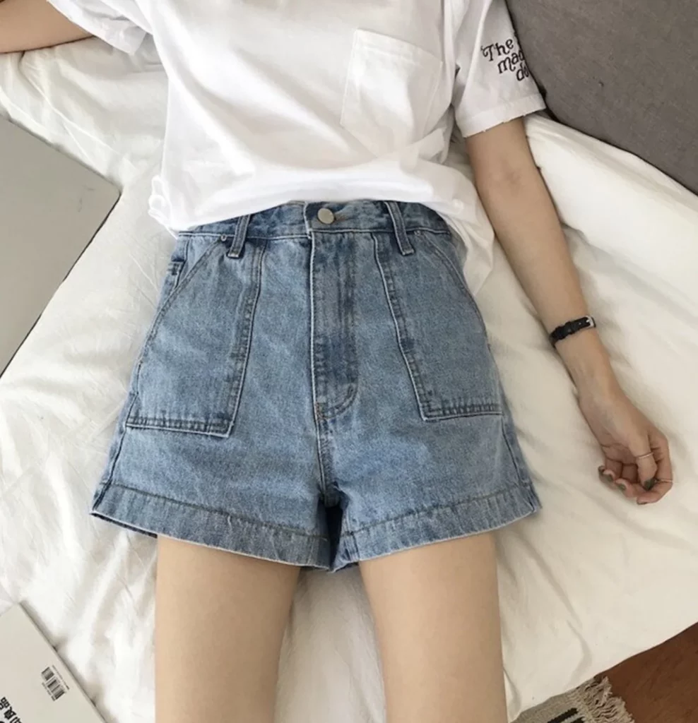 夏天韓系穿搭女裝：短牛仔褲（按上圖訂購）