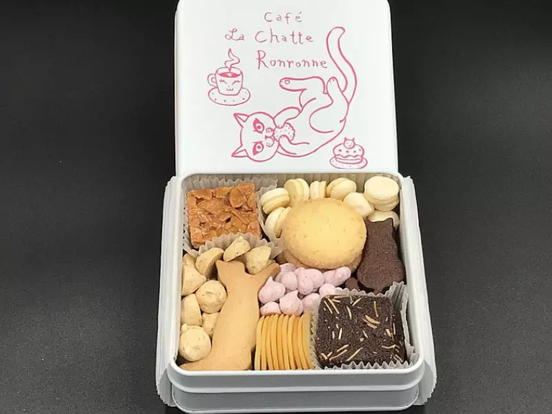 日本零食網購：Cafe La Chatte Ronronne 貓鐵盒餅乾