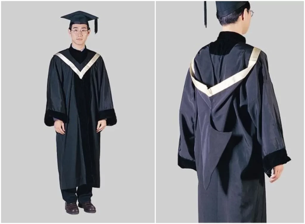 香港中文大學畢業袍的基本裝備。（Image : 香港中文大學官方網站）