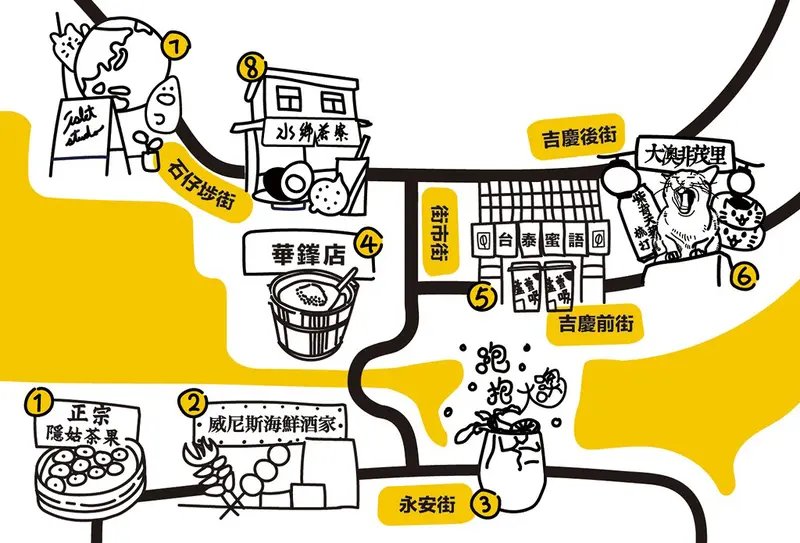 親親香港大澳社區貓插畫地圖分享。