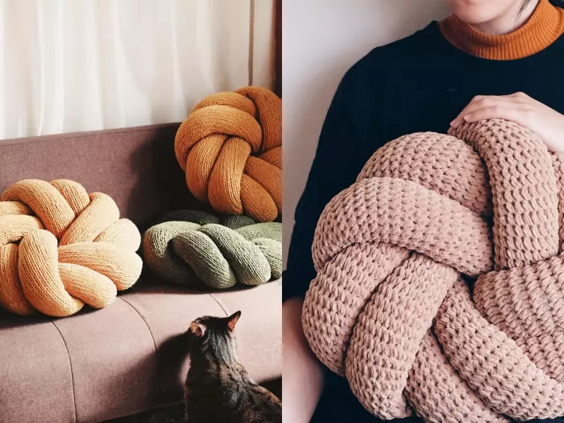 療癒毛線編織－奶油曲奇餅抱枕材料包