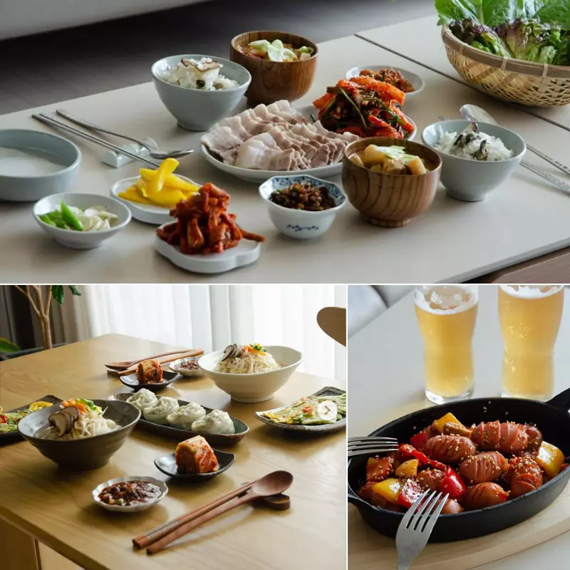 韓食飯桌你好的韓式餐桌