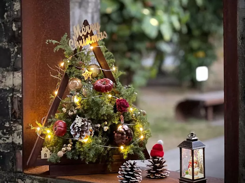 焦糖木框聖誕樹