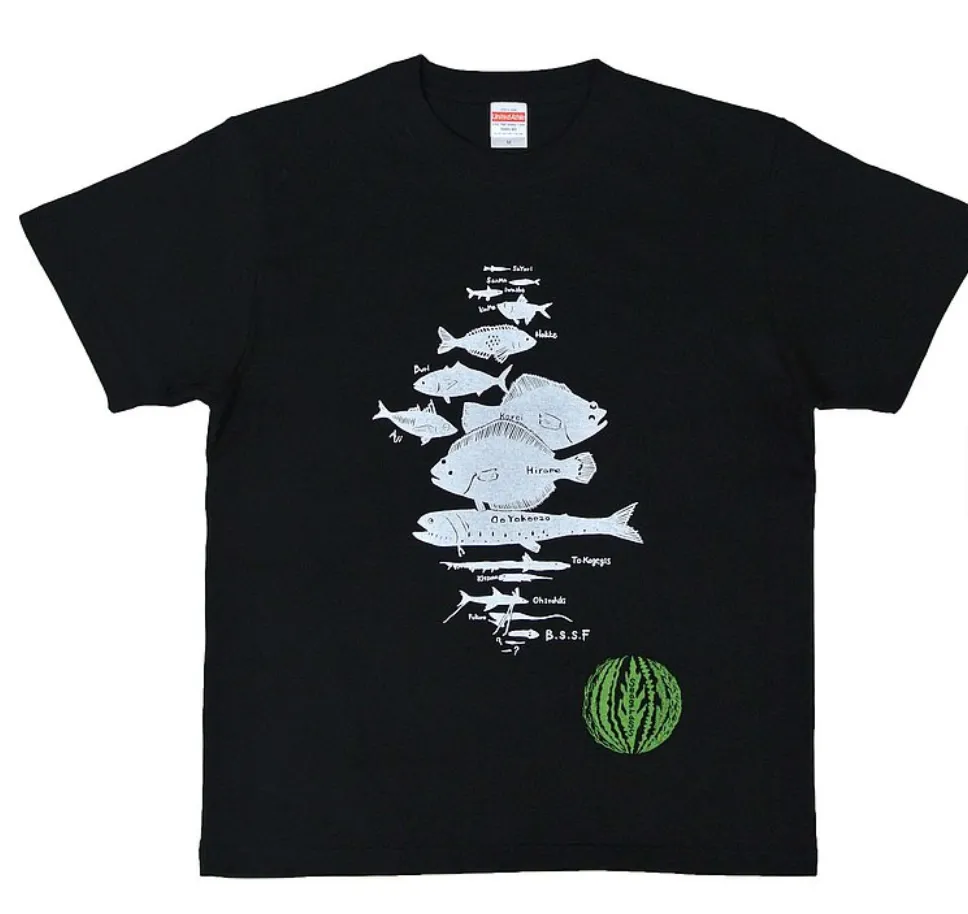 深海魚類黑色 T 恤（