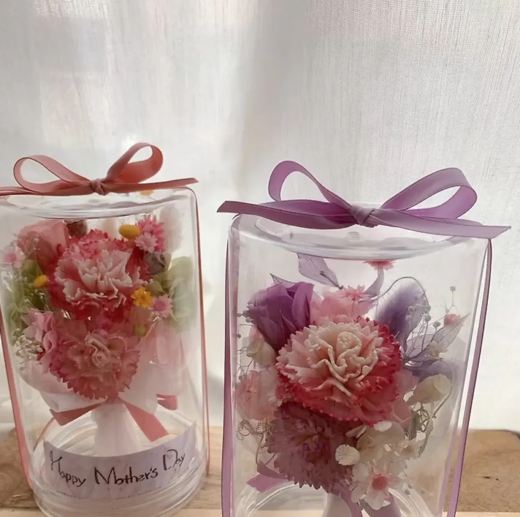 母親節花束：花予小塢 索拉康乃馨透明花罐材料包