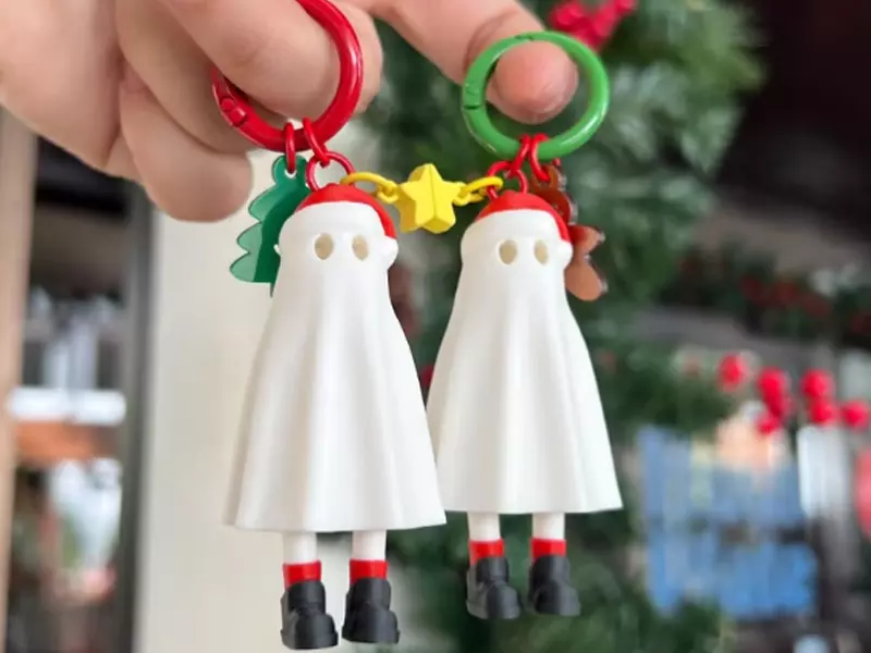 有趣 情侶暱稱 seonmoonbkk Couple Zou X'mas Ghost - Ghost Keychain