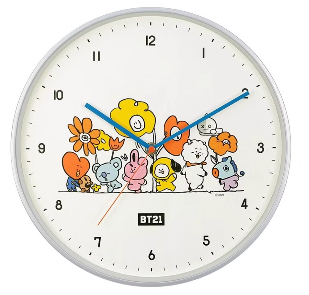 BT21角色：Carry+ 花漾BT21掛鐘時鐘