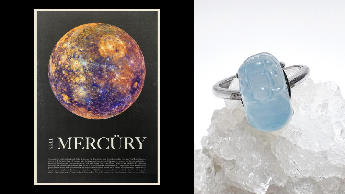 水逆意思 Risograph Museum 水星 A3 海報 A:Triangle 說話。 戒指 半銀 療癒 貔貅 水逆必備 l 海藍寶 皮皮 l