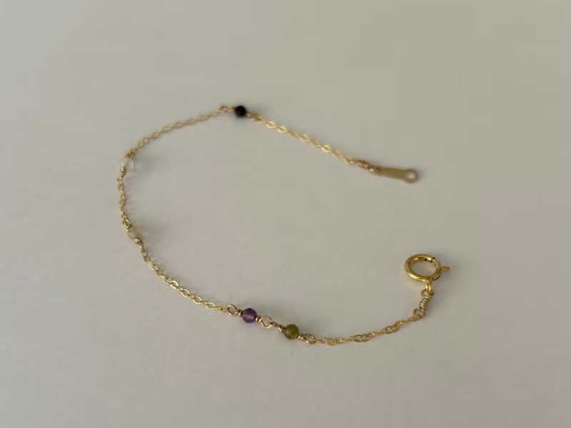 五行水晶 GiOOO 菊攸 14k注金迷你五行細鏈手鍊