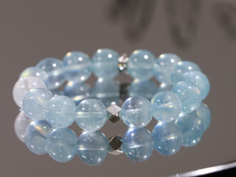 五行水晶 蓋亞珠寶原創手作 冰海藍寶水晶手串