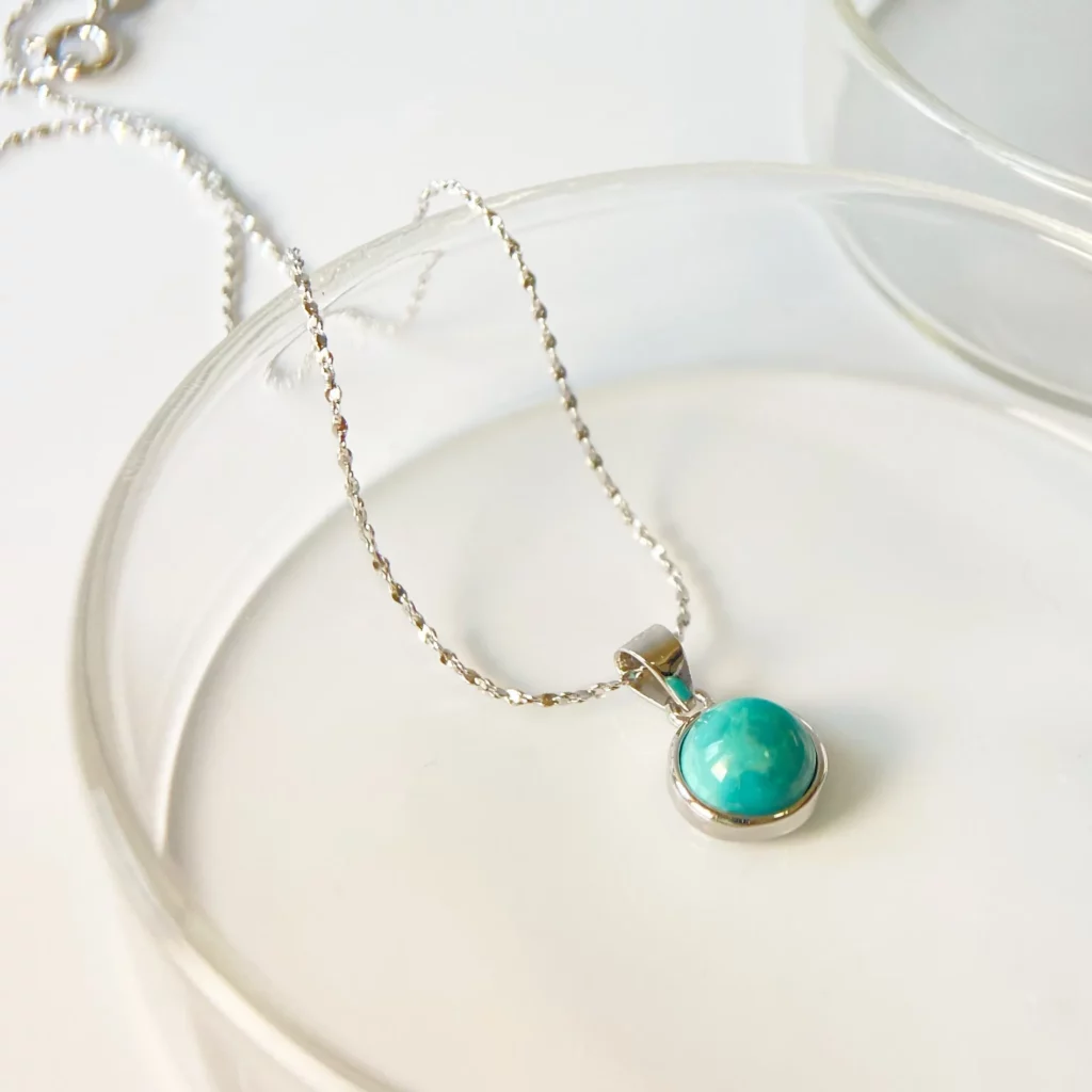 綠松石 Nature¹¹ ✦ 100%天然水晶 湖北綠松石純銀項鍊