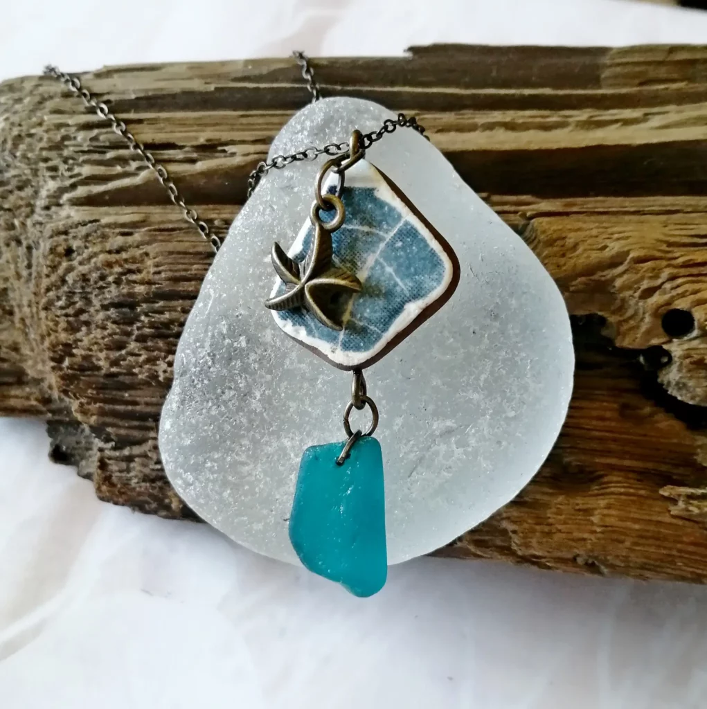 綠松石 海玻璃給你 綠松石海玻璃項鍊