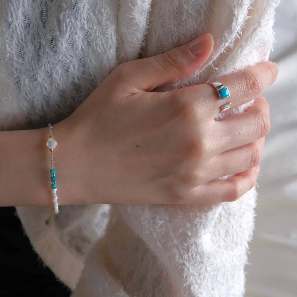 綠松石 Nuna 綠松石方形開口戒指